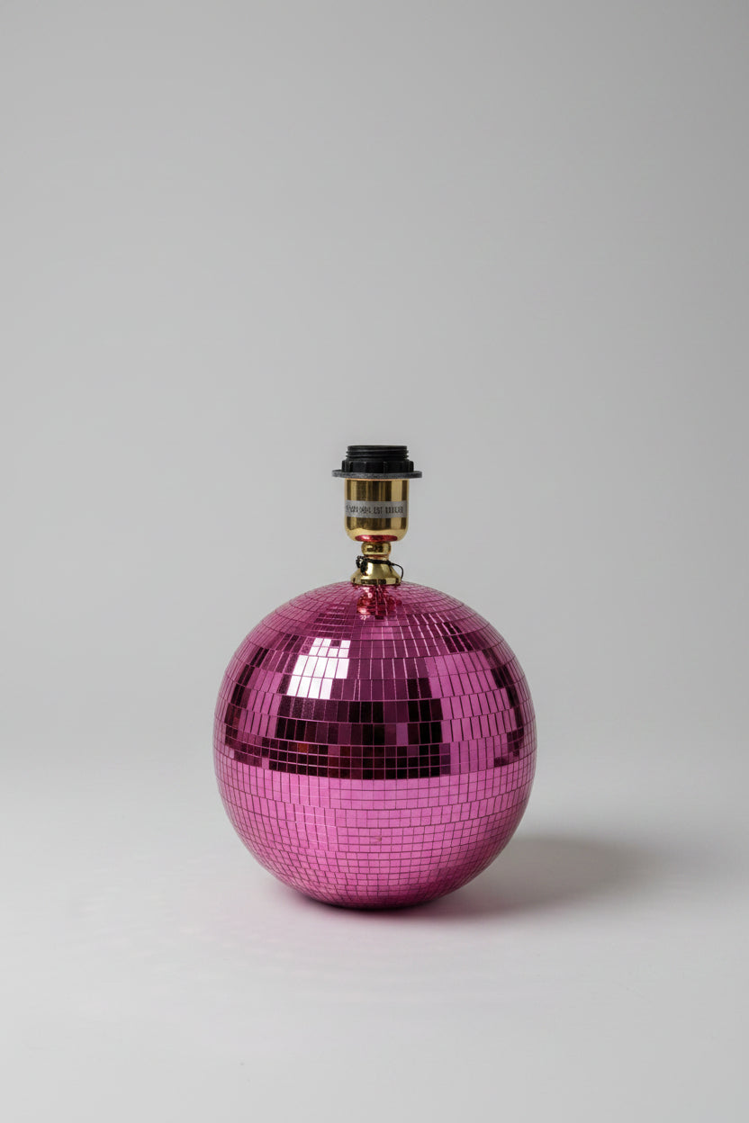 Disco Glam Tischlampe – Pink Mirror Edition