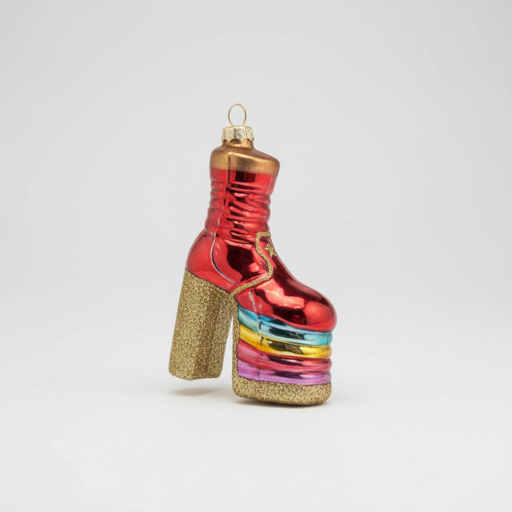 Weihnachtsanhänger High Heel – Rot & Gold