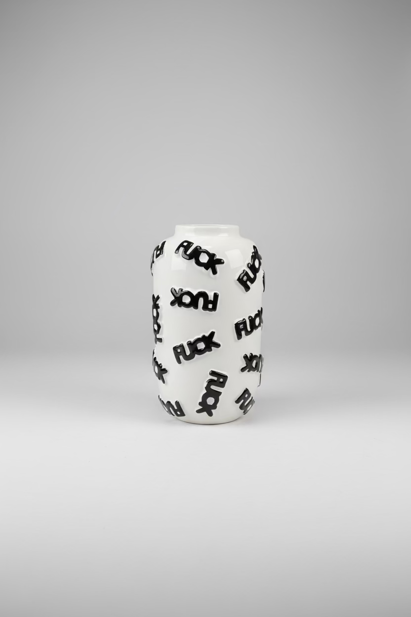 Fuck Vase – White Statement Edition | Large Ceramic Vase