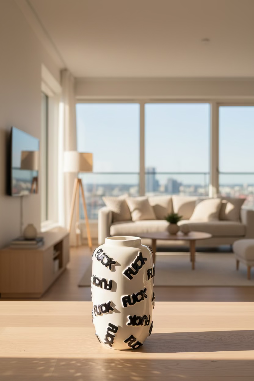 Fuck Vase – White Statement Edition | Large Ceramic Vase