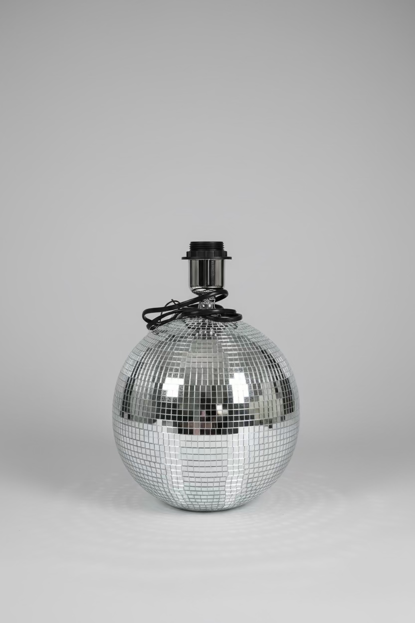 Disco Glam Table Lamp – Silver Mirror Edition