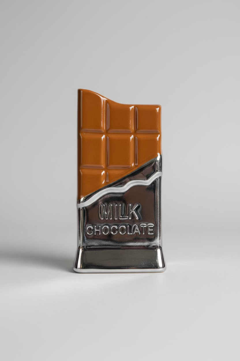 Ceramic Vase "Milk Chocolate" – Modern Chocolate Bar Design