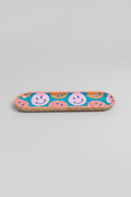 "Happy Smiles" Mango Wood Serving Platter - Colorful Design