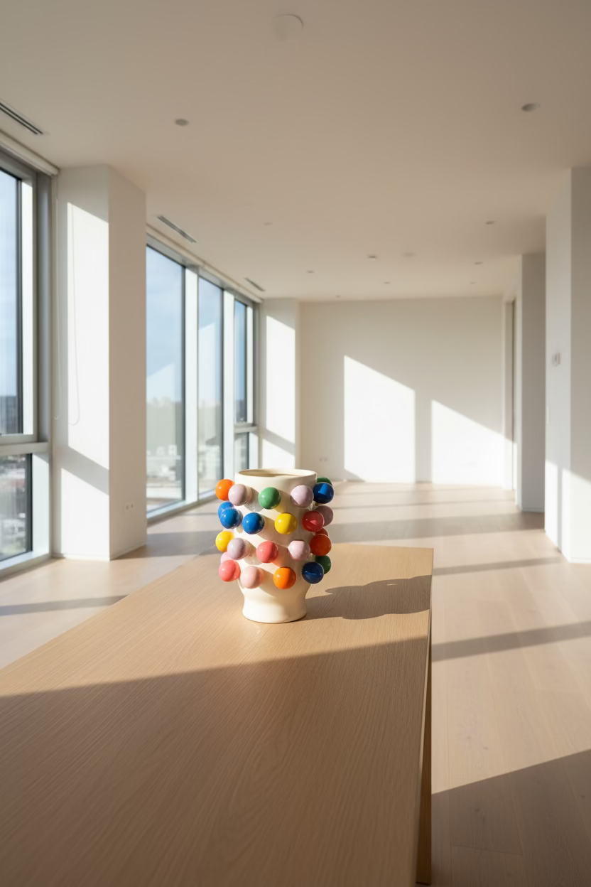 Bubble Pop Design Vase M – Hand-crafted ceramic vase with colorful spheres