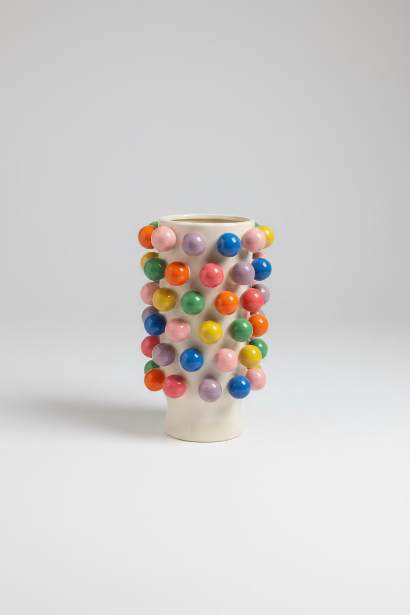 Bubble Pop XXL Design Vase – Handcrafted Ceramic Vase with Colorful Spheres