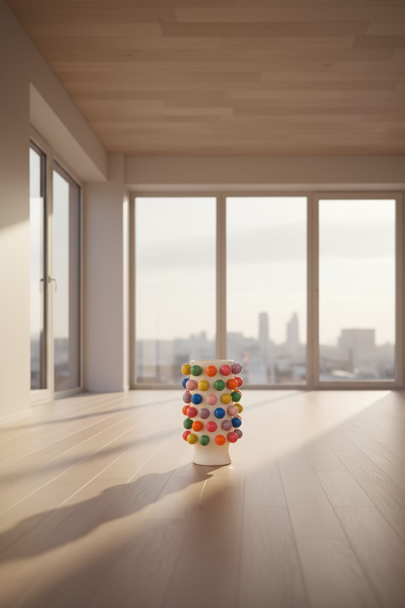 Bubble Pop XXL Design Vase – Handcrafted Ceramic Vase with Colorful Spheres