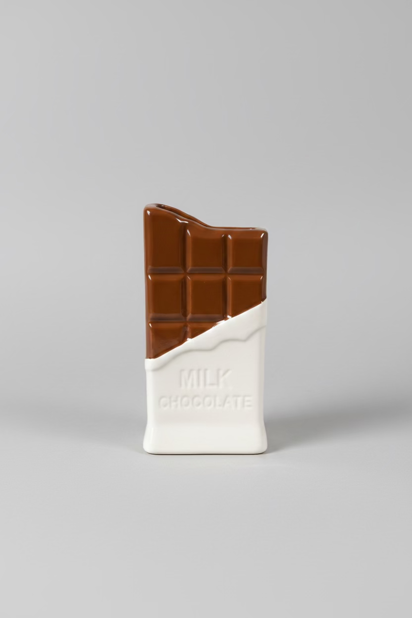 Designer Vase "Milk Chocolate" – Ceramic Vase Chocolate Bar White