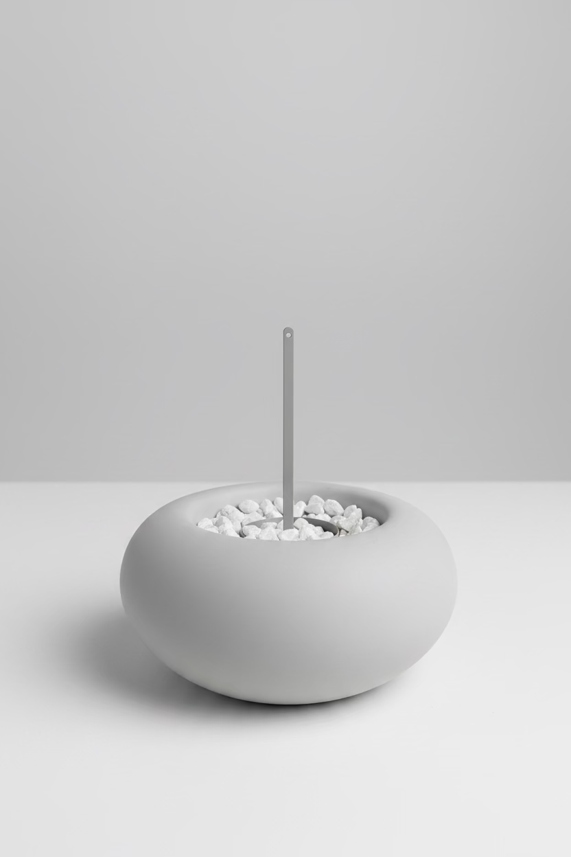 Table Fire Bowl – Ceramic Design Table Fireplace | Bioethanol | Grey