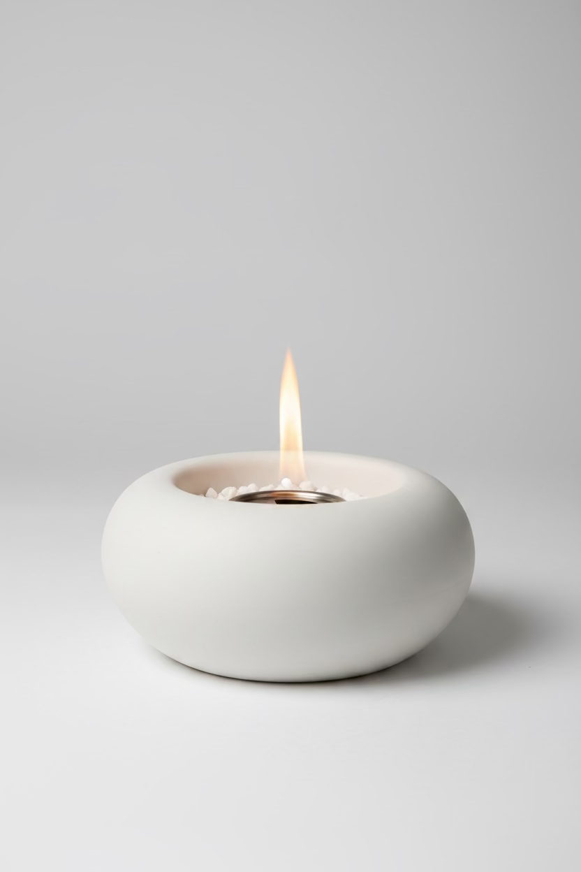 Table Fire Bowl – Ceramic Design Table Fireplace | Bioethanol | Grey