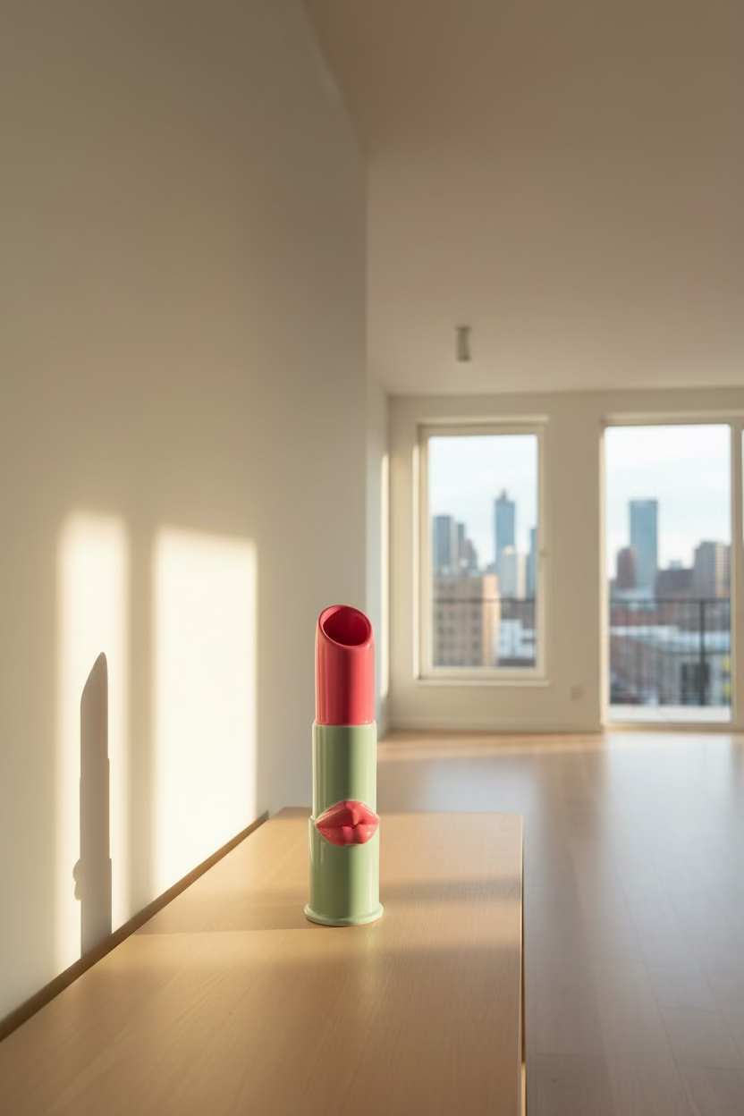 Lipstick Vase Mint & Pink – Ceramic Designer Vase