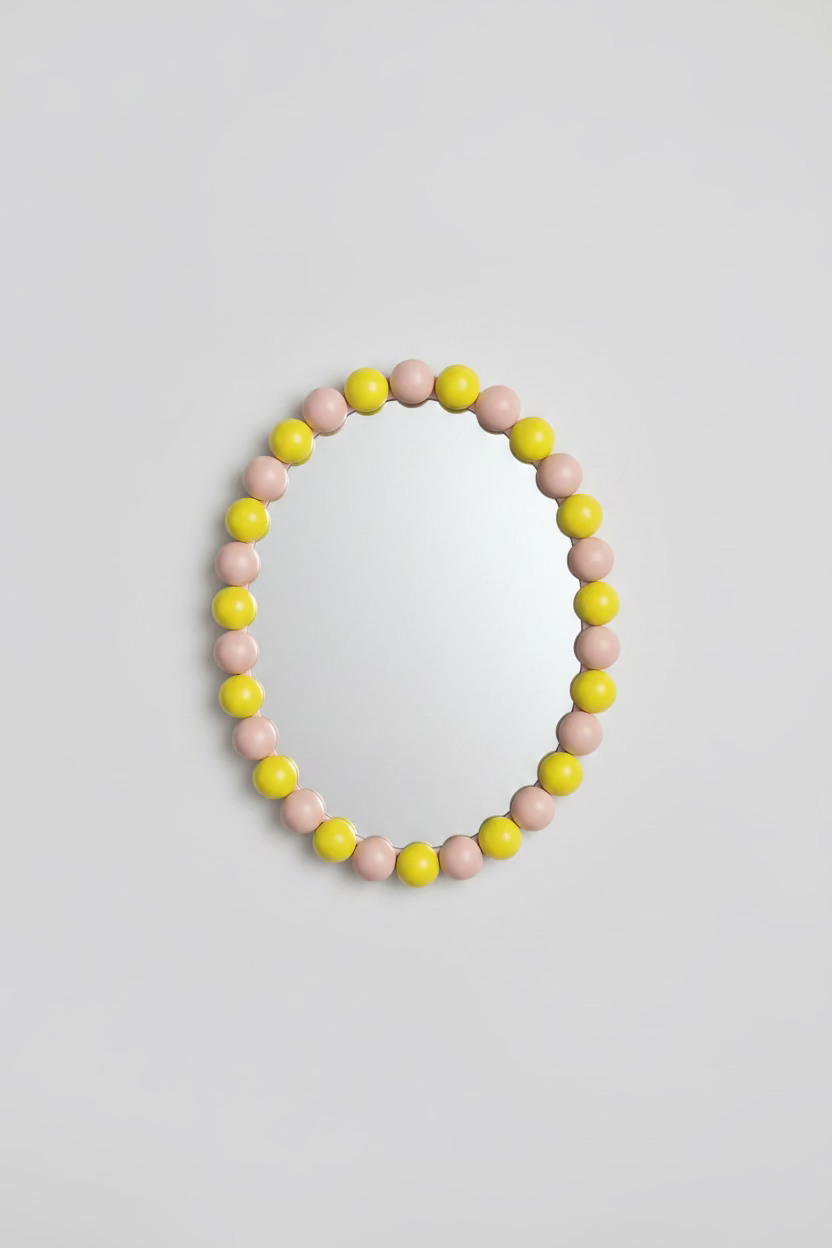 Bubble Mirror M – Lemon & Blush