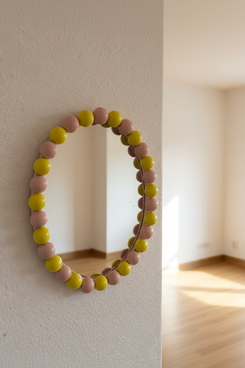 Bubble Mirror M – Lemon & Blush