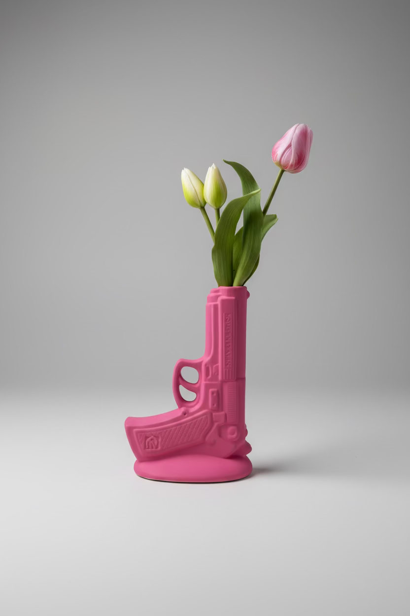 PINK REVOLVER Vase – Statement Design Vase