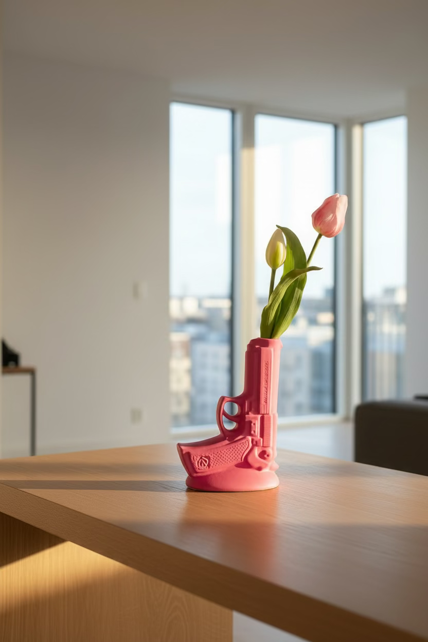PINK REVOLVER Vase – Statement Design Vase