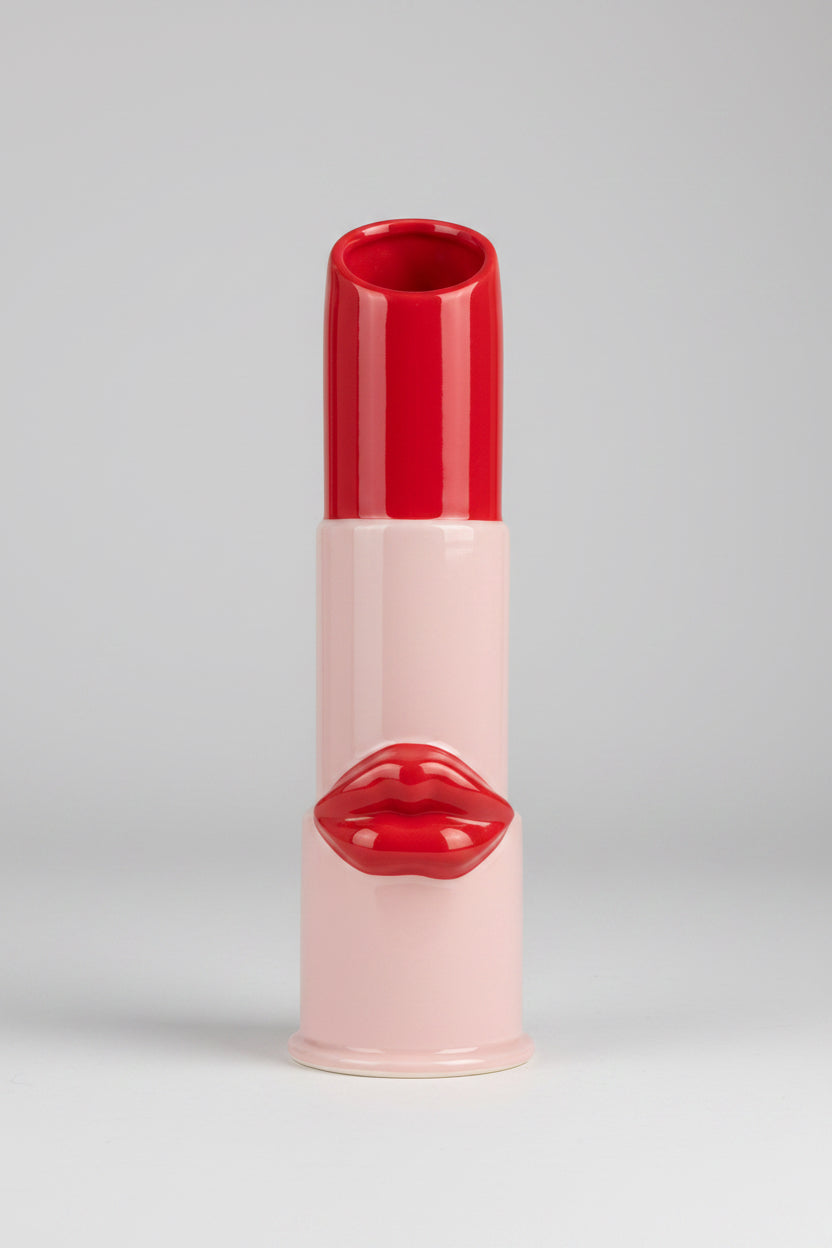 Lipstick Vase Pink & Red – Ceramic Design Vase