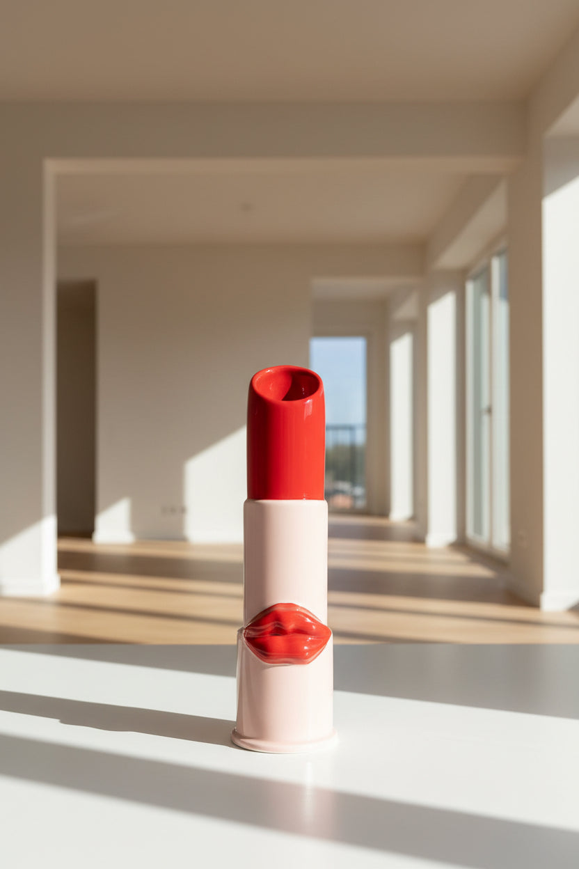 Lipstick Vase Pink & Red – Ceramic Design Vase