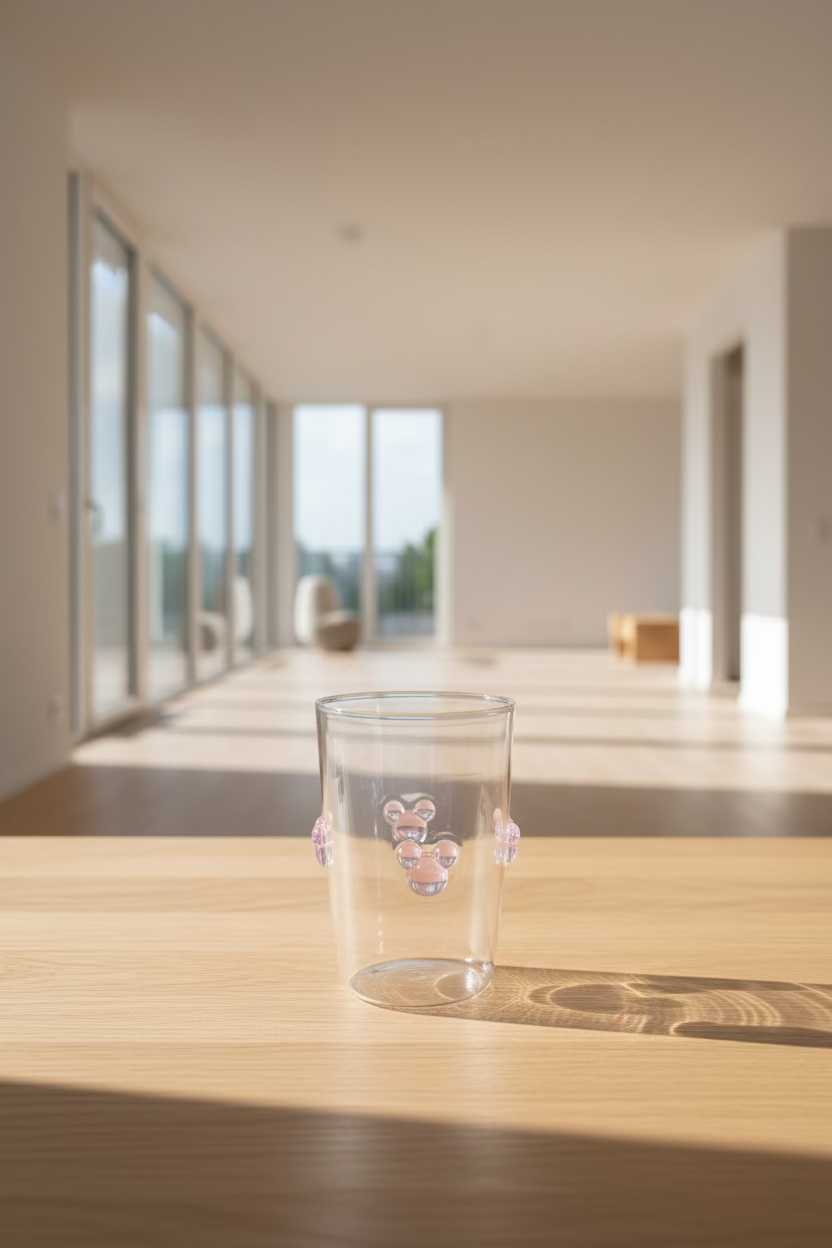 Disney Mickey Mouse Drinking Glass "Embossed Ears"