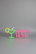 LED Neon Sign "Happy Hour" – Cocktail Bar Edition