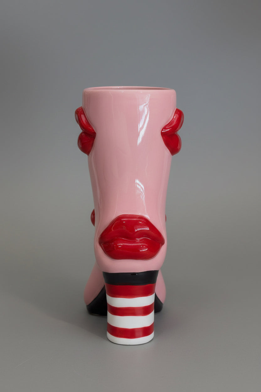 Kiss Boot Vase "Pink Glam"