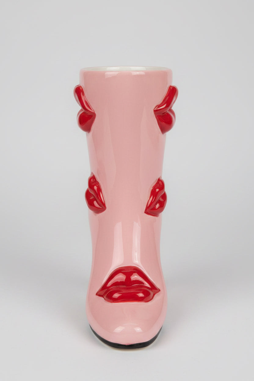 Kiss Boot Vase "Pink Glam"