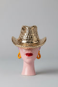 Luxury Cowgirl Vase "Silver Rodeo Queen" - Chrome Silver