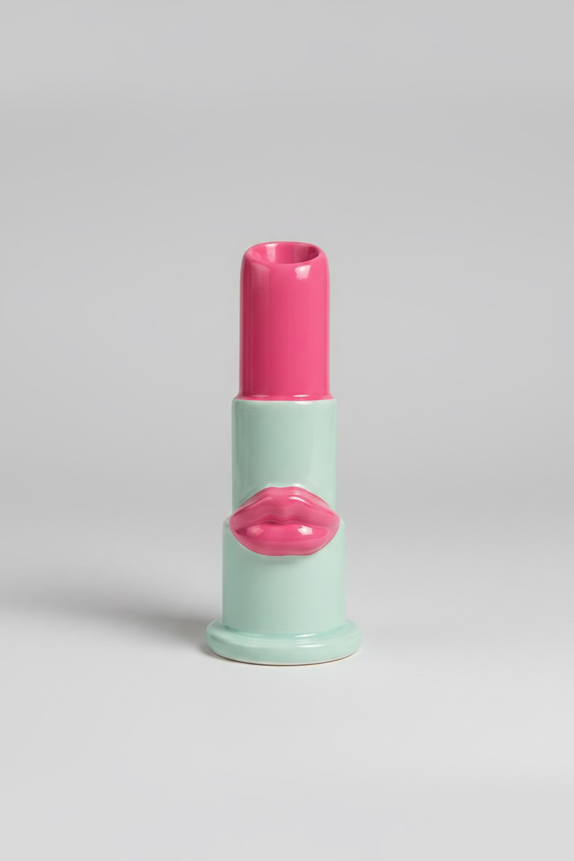Lipstick Vase S – Mint Pink Pop Art Edition