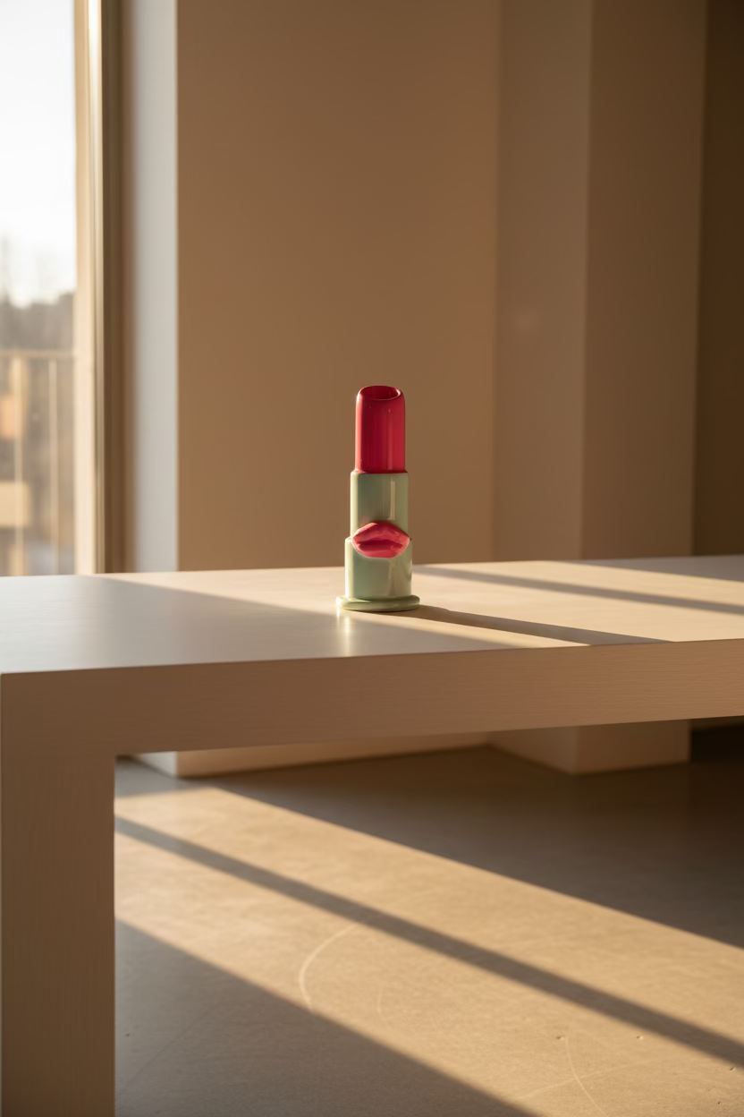 Lipstick Vase S – Mint Pink Pop Art Edition