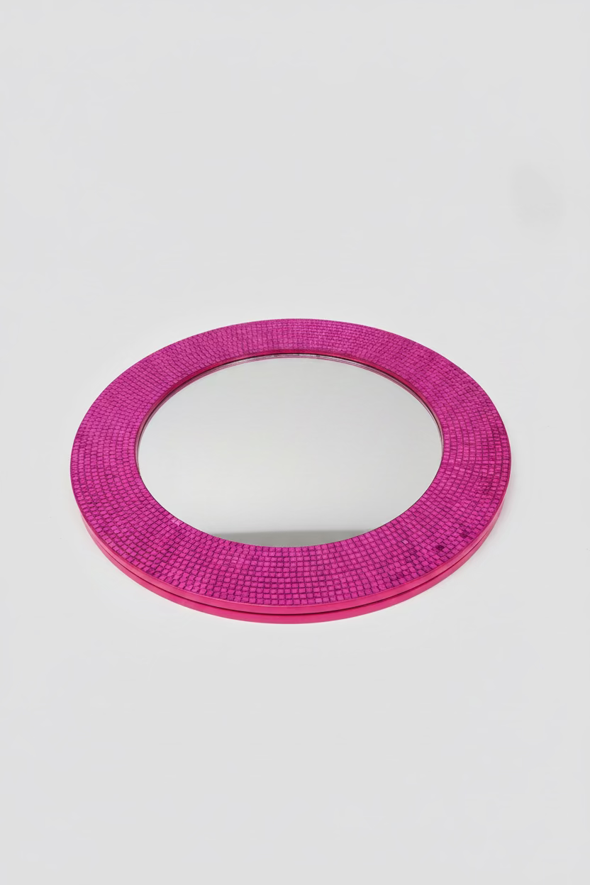 Pink Disco Mirror - Glamorous Mosaic-Look Wall Mirror