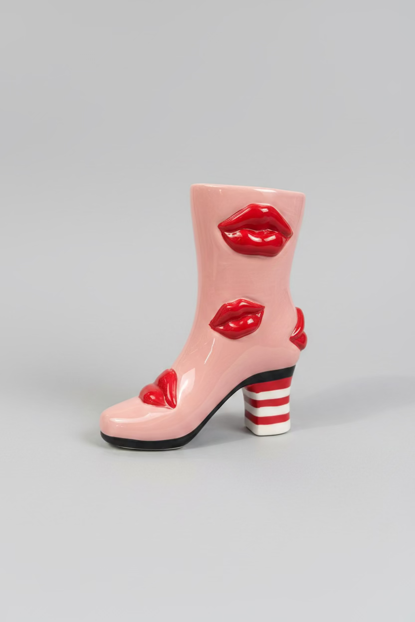 Kiss Boot Vase "Pink Glam"