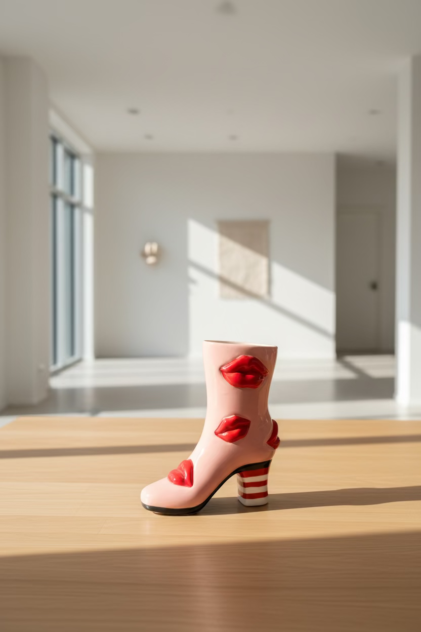 Kiss Boot Vase "Pink Glam"