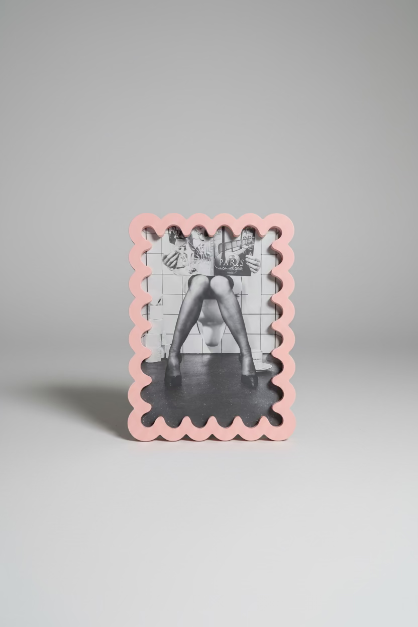 Wavy Statement Photo Frame M – Pink