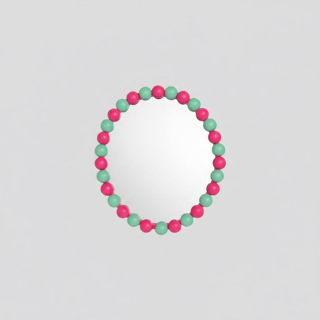 Bubble Mirror M – Neon Pink & Mint