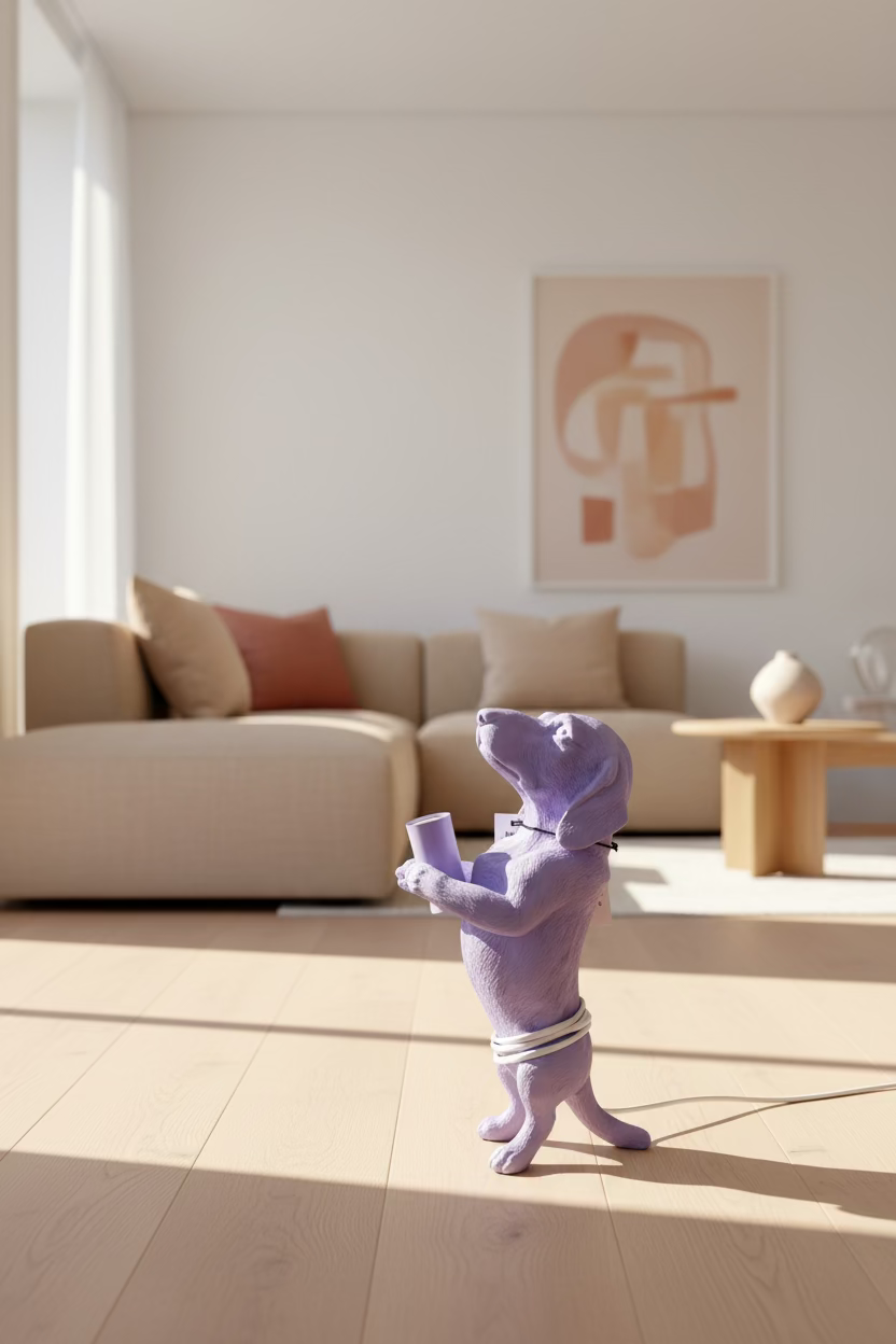 Dachshund Table Lamp XL – Lavender Edition | Designer Lamp & Home Accessory