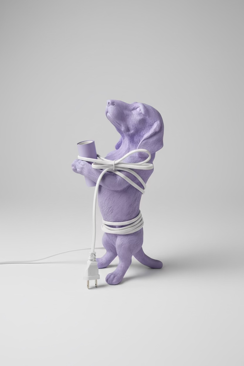 Dachshund Table Lamp XL – Lavender Edition | Designer Lamp & Home Accessory