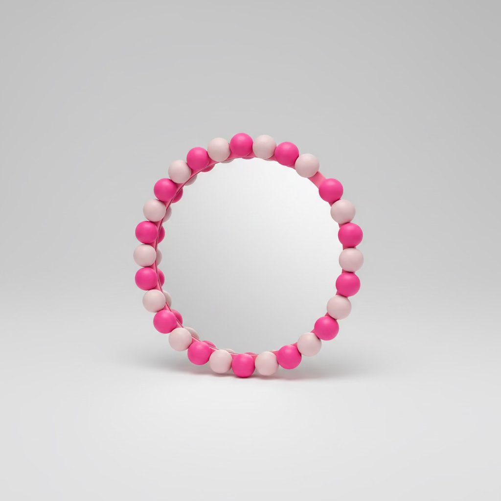 Bubble Mirror M – Neon Pink & Blush