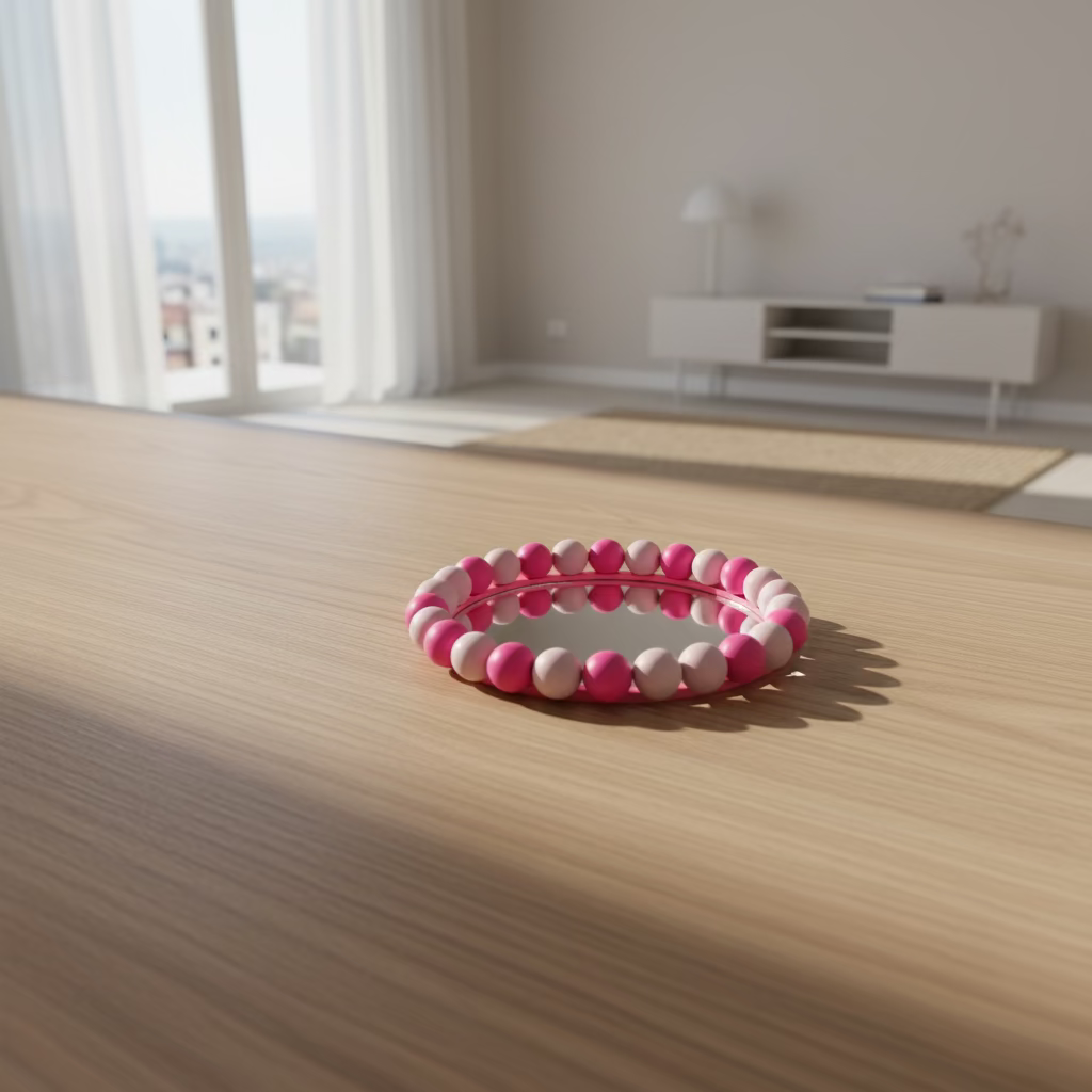 Bubble Mirror M – Neon Pink & Blush