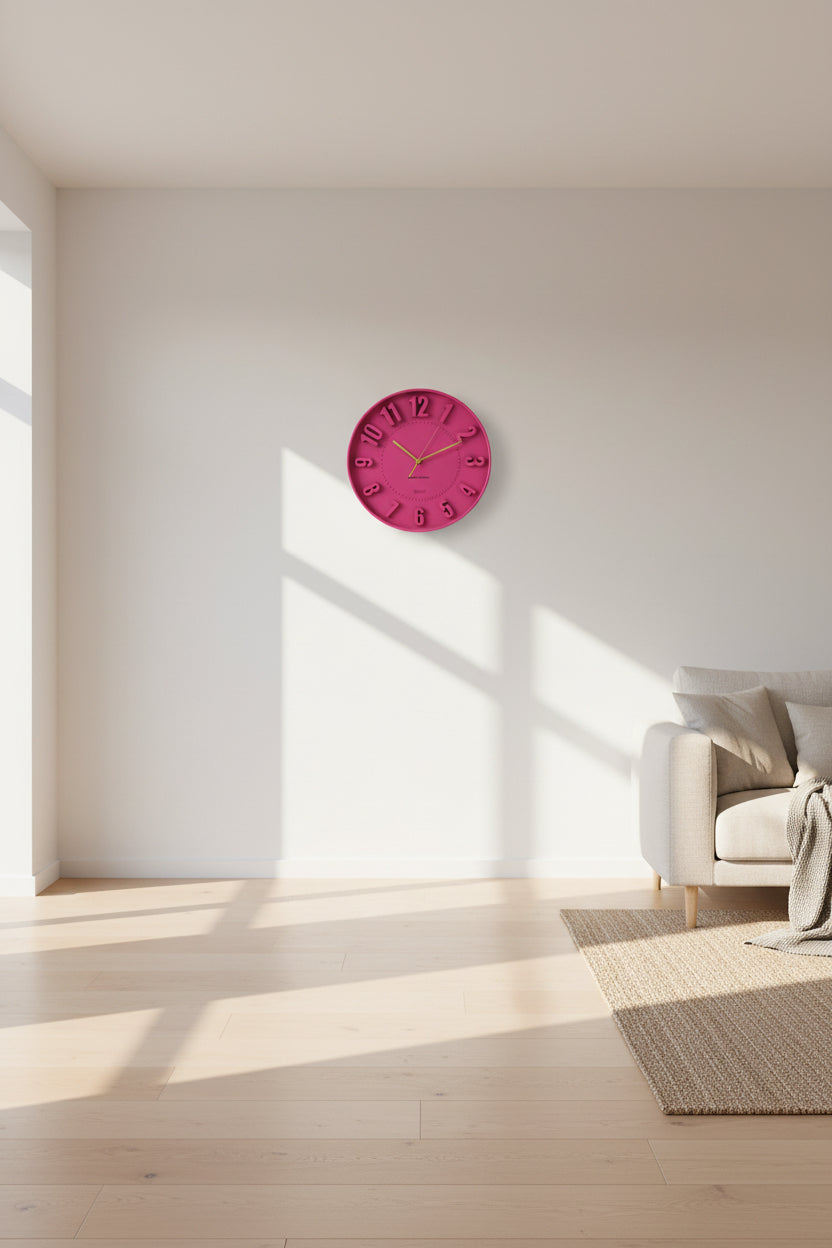 Pink Statement Wall Clock "Take Your Time"