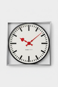 XL Station Clock "Vintage Station" - Black/White with Red Hands