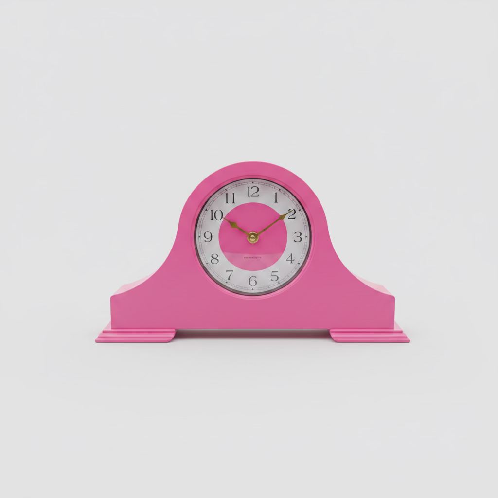 XL Retro Table Clock Pink - Statement Clock in Vintage Design