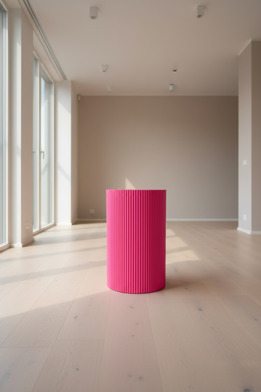 Pink Ribbed Side Table XL – Neon Pink