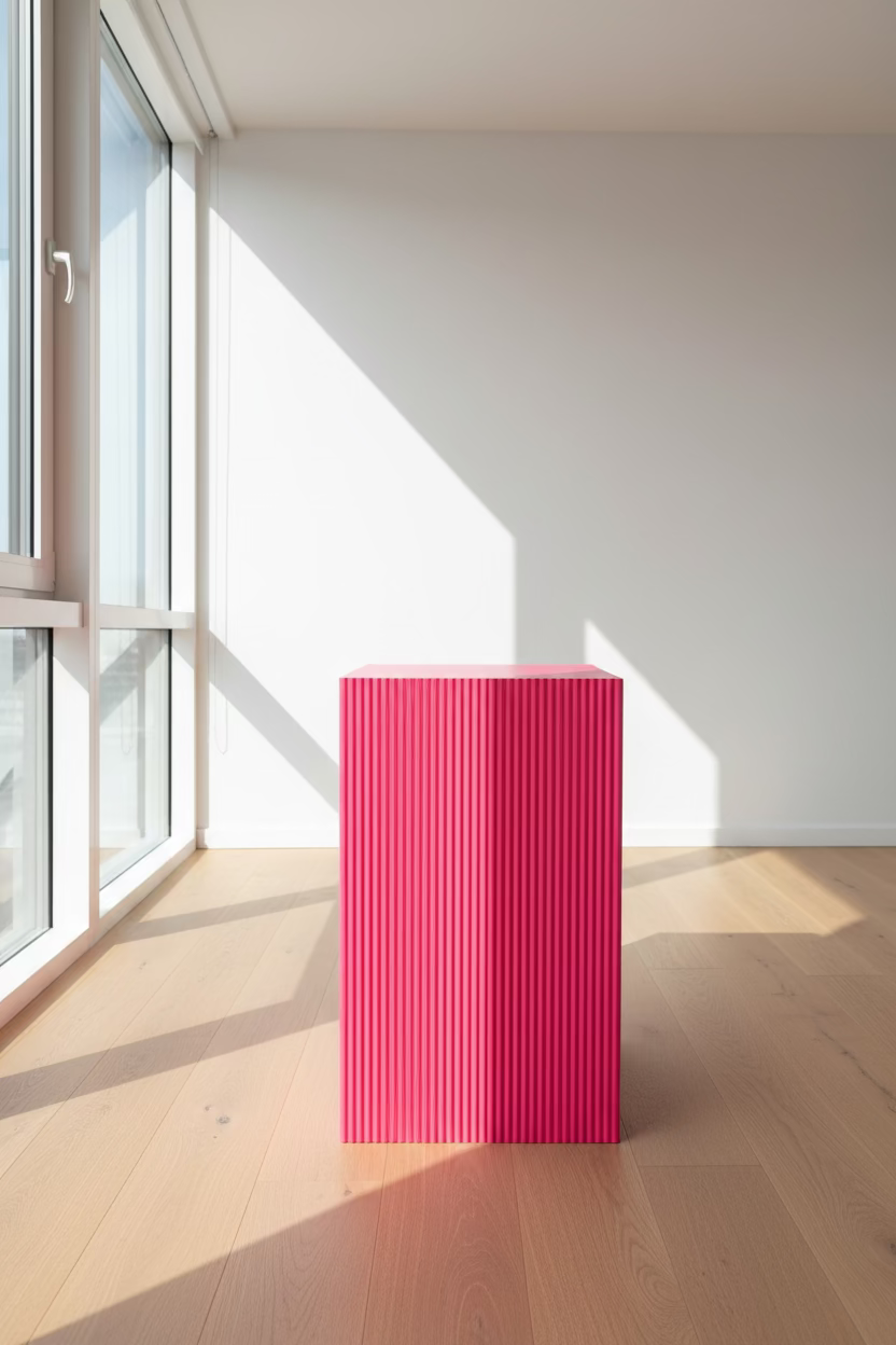 Pink Ribbed Pedestal XL