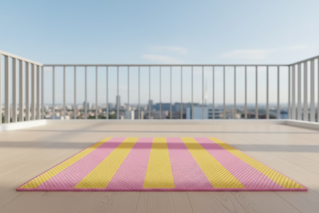 Sunset Stripe Outdoor Rug – Pink & Yellow
