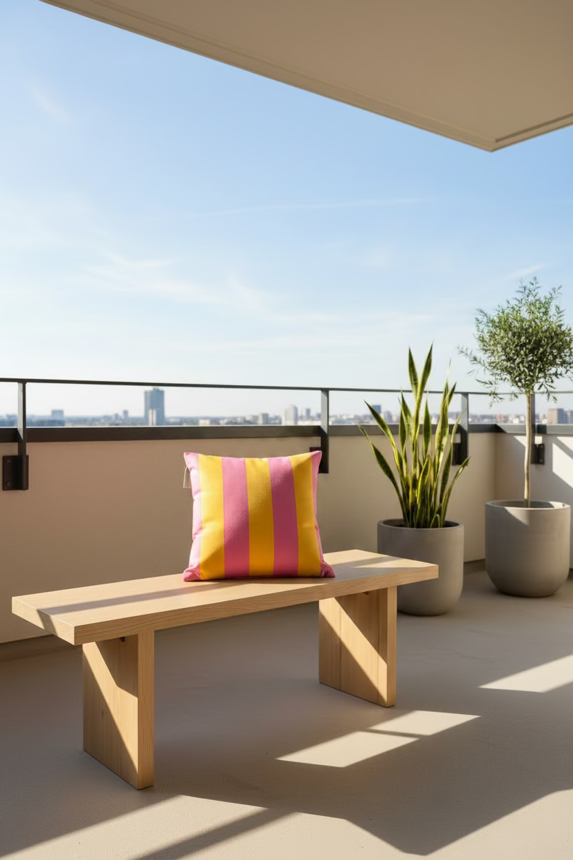 Sunset Stripe Outdoor Cushion – Pink & Yellow