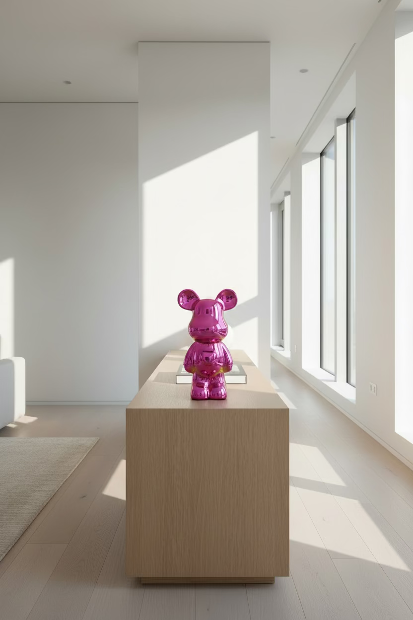 Heart Bear Metallic Pink
