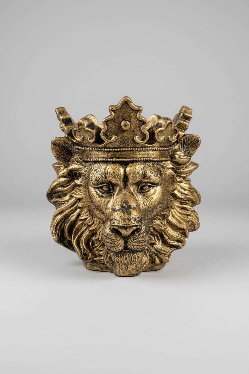 Royal Lion XL – Luxury Lion Head Planter Gold