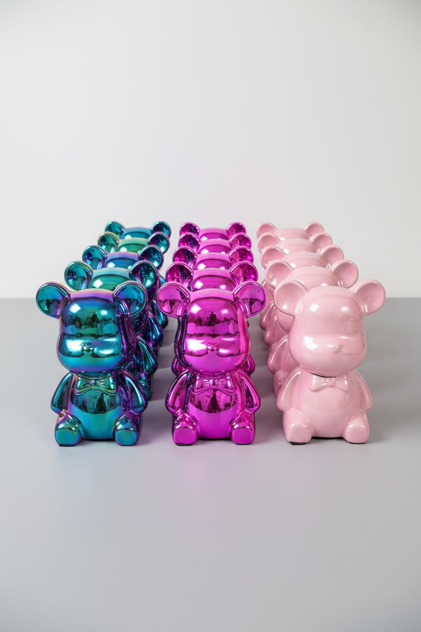 Bear Sit Metallic Pink