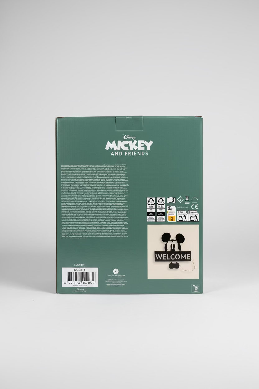 Disney Home Mickey Mouse LED Türschild „Welcome“ – Wanddekoration mit Beleuchtung