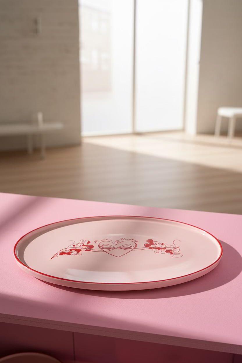 Disney Mickey & Minnie Servierplatte „Heart Ribbon“ – Oval
