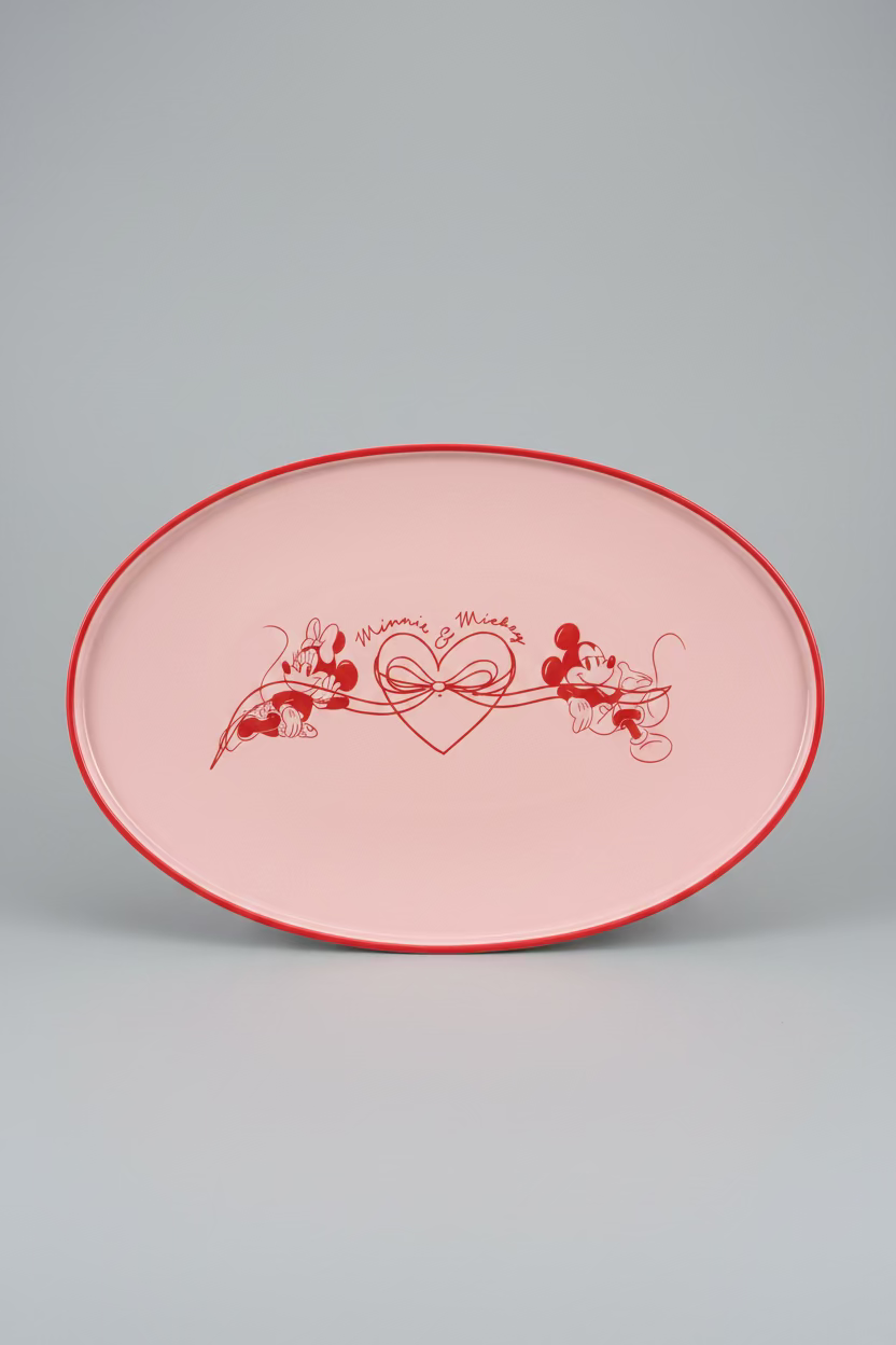 Disney Mickey & Minnie Servierplatte „Heart Ribbon“ – Oval