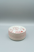 Disney Minnie Mouse Plate Ceramic White Red – Breakfast Plate Dessert Plate